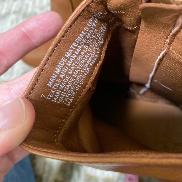 Universal Thread Women's Size 7 Cognac Brown Memory Foam Heel Booties - Picture 10 of 10